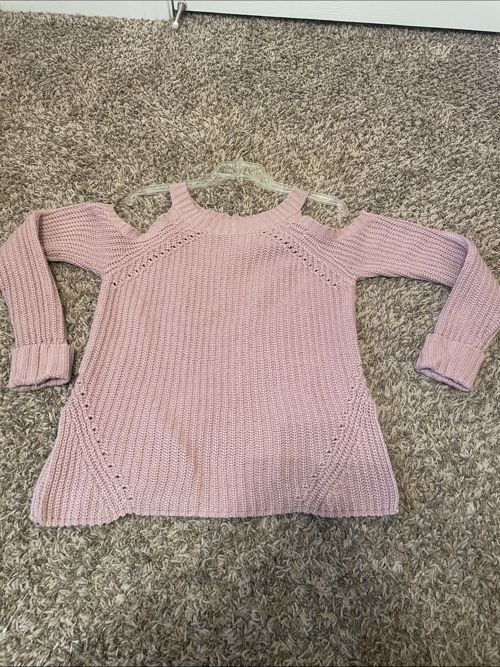 Hippie Rose Dusty Rose Off-the-Shoulder Knit Sweater
